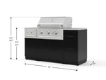 NewAge Outdoor Kitchens Outdoor Grill Island Aluminum 6-Piece Cabinet Set with 3-Drawer, Grill Cabinet, Performance Grill, Side Burner and Countertop 