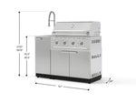 NewAge Outdoor Kitchens Outdoor Grill Island Stainless-Steel 3-Piece Cabinet Set with Sink, Grill Cabinet and Performance Grill-75271-Garage Giant 