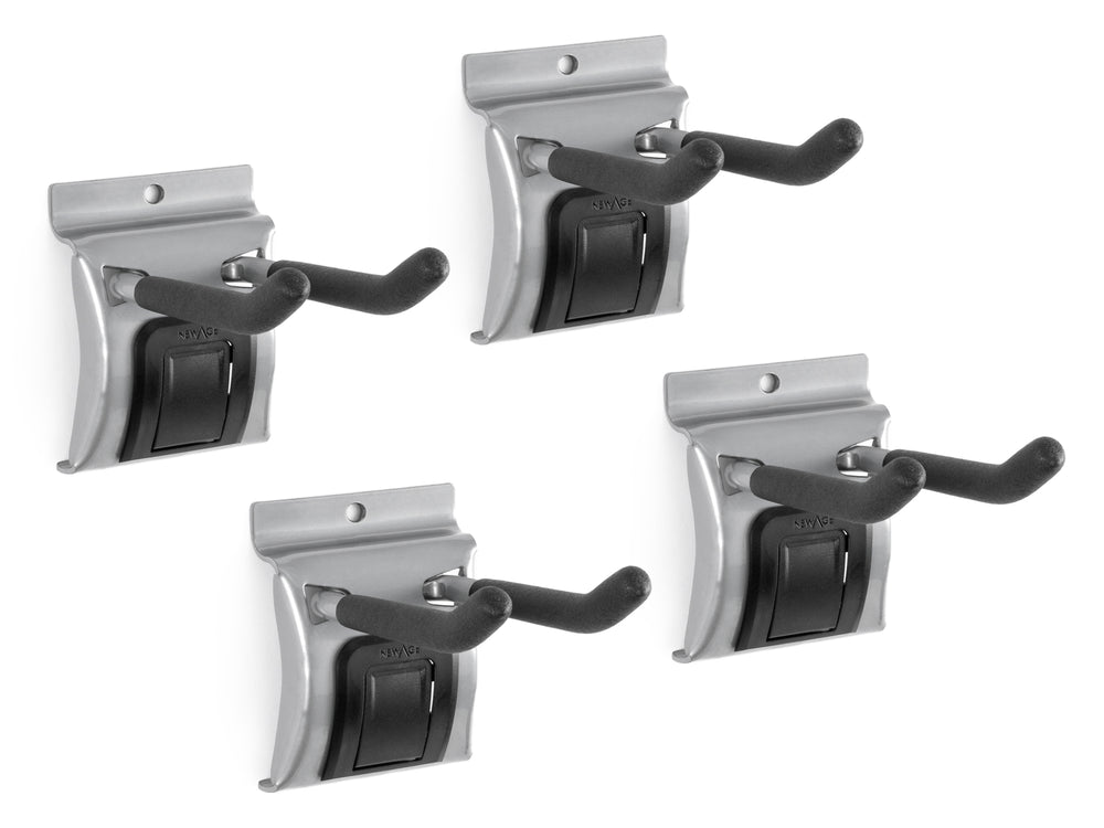 NewAge Garage Cabinets 4 in. Double Hooks with Locking Mechanism (Pack of 4)-55526-Garage Giant