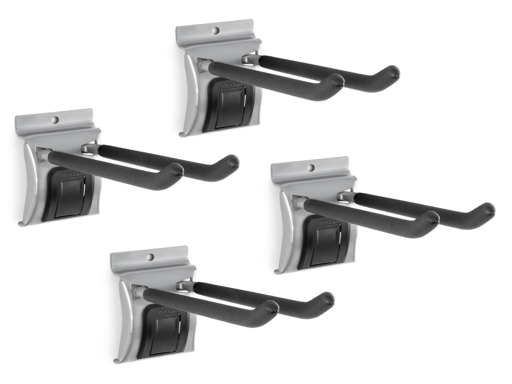 NewAge Garage Cabinets 8 in. Double Hooks with Locking Mechanism (Pack of 4)-55527-Garage Giant