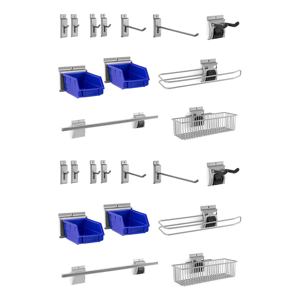 NewAge Garage Cabinets Backsplash Hook Kits with Locking Mechanism - 2x Small (12-Piece)-55735-Garage Giant