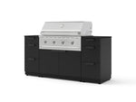 NewAge Outdoor Kitchens Outdoor Grill Island Stainless-Steel 6-Piece Cabinet Set with 3 Drawers, Grill Cabinet, Performance Grill and Dekton in Sirius Countertops - (Liquid Propane) | Garage Giant 