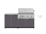 NewAge Outdoor Kitchens Aluminum 2-Piece Cabinet set with 2 Door and Grill Cabinet-67597-Garage Giant 