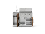 NewAge Outdoor Kitchens Outdoor Grill Island Stainless-Steel Louvered Doors 3-Piece Cabinet Set with Sink, Grill Cabinet and Performance Grill-75357-Garage Giant 