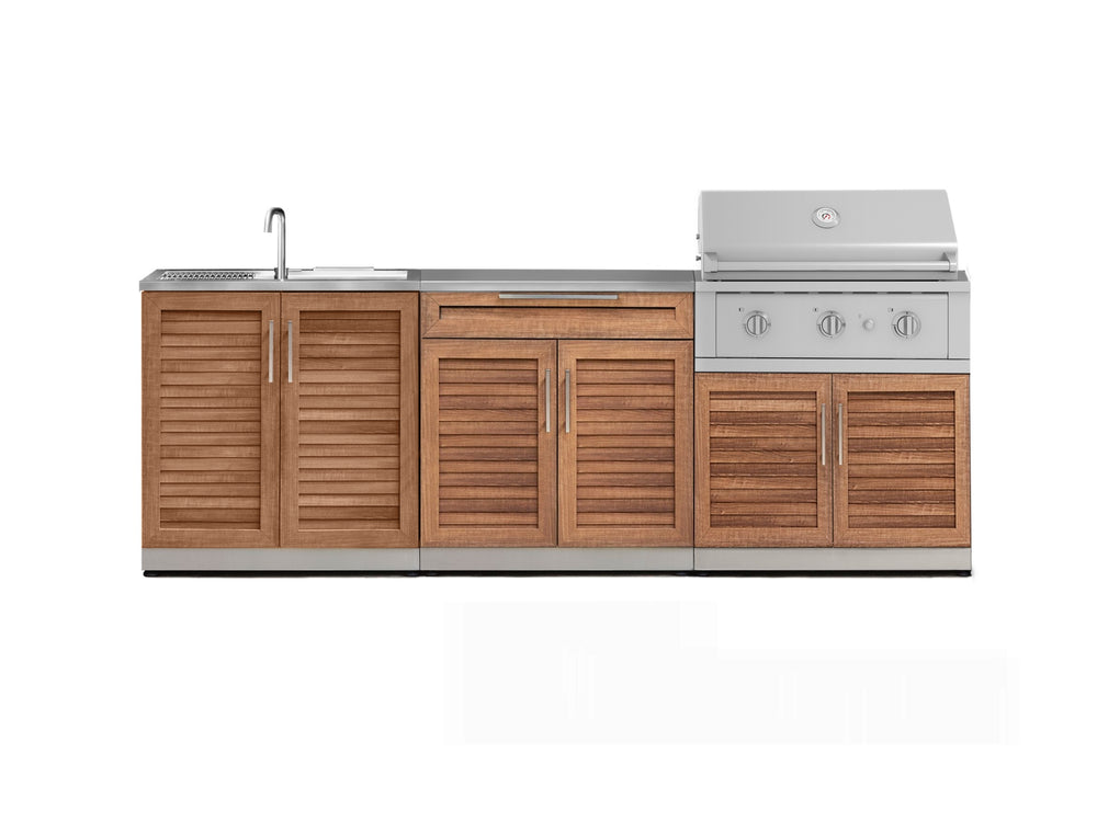 NewAge Outdoor Kitchens Stainless Steel 5-Piece Cabinet Set with Sink, 2-Door with Drawer, Grill Cabinet, Performance Grill and Countertop-71135-Garage Giant