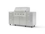 NewAge Outdoor Kitchens Outdoor Grill Island Stainless-Steel 6-Piece Cabinet Set with Casters 3 Drawers, Grill Cabinet, Performance Grill, Countertops | 74933 