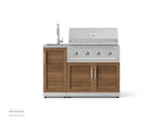 NewAge Outdoor Kitchens Outdoor Grill Island Stainless-Steel Louvered Doors 3-Piece Cabinet Set with Sink, Grill Cabinet and Performance Grill-73969-Garage Giant 