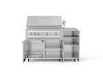 NewAge Outdoor Kitchens Outdoor Grill Island Stainless-Steel 4-Piece Cabinet Set with Casters and 1 Door, Grill Cabinet, Platinum Grill, Countertop-74829-Garage Giant 