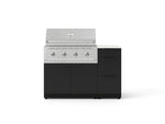 NewAge Outdoor Kitchens Outdoor Grill Island Stainless-Steel 4-Piece Cabinet Set with 3-Drawer, Grill Cabinet, Performance Grill and Dekton in Aeris Countertop - (Liquid Propane) 