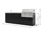 NewAge Outdoor Kitchens Aluminum 5-Piece Cabinet Set with Bar, Grill, Sink Cabinet, Performance Grill, and Countertop-73409-Garage Giant 