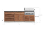 NewAge Outdoor Kitchens Stainless-Steel 5-Piece Cabinet Set with 3 Drawer, 2-Door with Drawer, Grill Cabinet, Platinum Grill and Countertop-71346-Garage Giant 