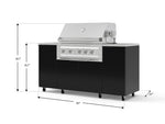 NewAge Outdoor Kitchens Outdoor Grill Island Aluminum 6-Piece Cabinet Set with Casters and 1 Door, Grill Cabinet, Platinum Grill, Countertops 