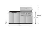 NewAge Outdoor Kitchens Stainless Steel 4-Piece Cabinet Set with 2 Door, Grill Cabinet, Platinum Grill, and Countertop-71773-Garage Giant 