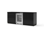 NewAge Outdoor Kitchens Aluminum 5-Piece Cabinet Set with 3-Drawer, 2-Door Cabinet, Countertops and Glass Door Fridge-73855-Garage Giant 