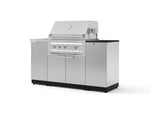NewAge Outdoor Kitchens Outdoor Grill Island Stainless-Steel 5-Piece Cabinet Set with Sink, 1 Door, Grill Cabinet, Platinum Grill and Stainless Steel Countertop - (Liquid Propane) | Garage Giant 