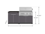 NewAge Outdoor Kitchens Aluminum 4-Piece Cabinet Set with Bar, Grill Cabinet, Platinum Grill, and Countertop-71693-Garage Giant 