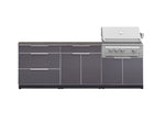 NewAge Outdoor Kitchens Aluminum 5-Piece Cabinet Set With 3 Drawer, Bar, Grill Cabinet, Platinum Grill and Countertop-71201-Garage Giant 