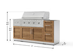 NewAge Outdoor Kitchens Outdoor Grill Island Stainless-Steel Louvered Doors 5-Piece Cabinet Set with 3-Drawer, Grill Cabinet, Side Burner and Performance Grill - (Liquid Propane) 