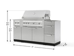 NewAge Outdoor Kitchens Outdoor Grill Island Stainless-Steel 5-Piece Cabinet Set with 3-Drawer, Grill Cabinet, Dual Side Burner and Platinum Grill - (Natural Gas) 