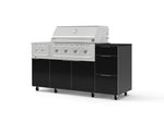 NewAge Outdoor Kitchens Outdoor Grill Island Aluminum 6-Piece Cabinet Set with Casters and 3-Drawer, Grill Cabinet, Performance Grill, Side Burner and Dekton in Sirius Countertop - (Liquid Propane) | Garage Giant 