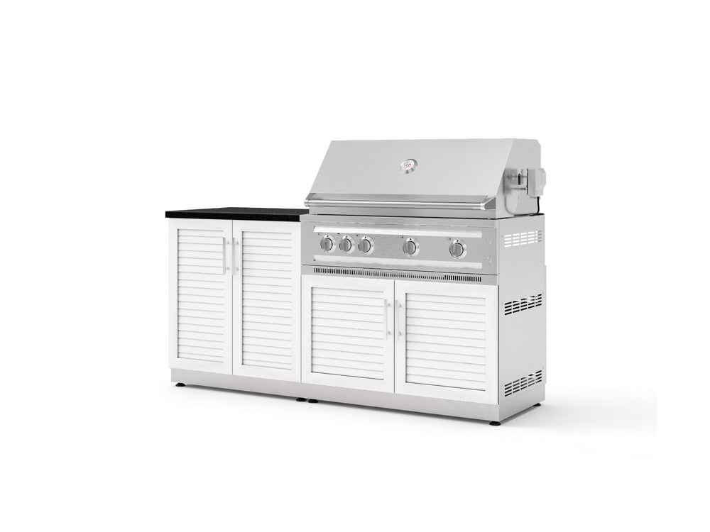 NewAge Outdoor Kitchens Stainless-Steel 4-Piece Cabinet Set with Base, Grill Cabinet, Platinum Grill, and Countertop-73476-Garage Giant