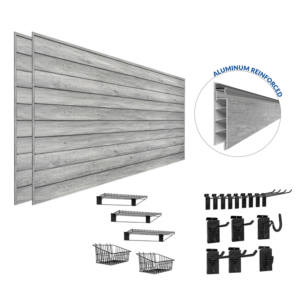 Proslat PROCORE Slatwall Ultimate Bundle (Grey Wood) 57100K | Garage Giant