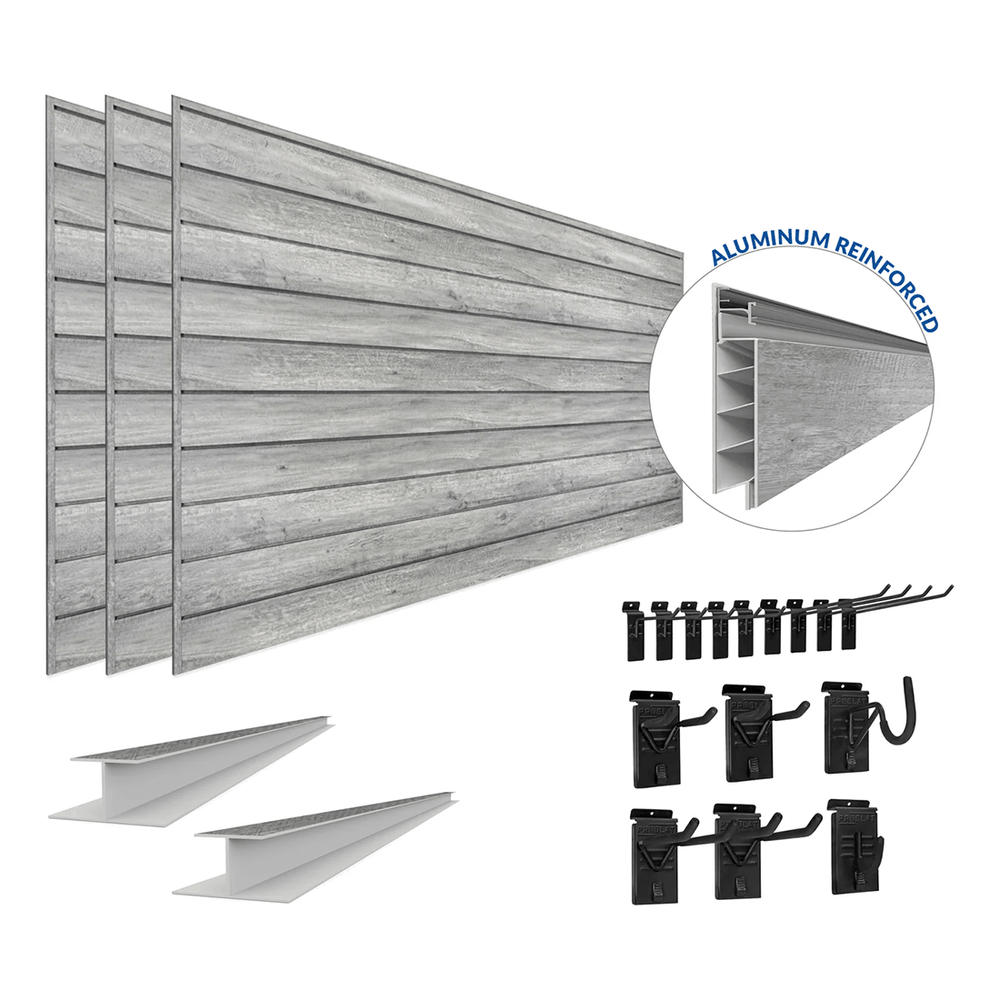 Proslat PROCORE Slatwall Standard Bundle (Grey Wood) 57104K | Garage Giant