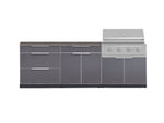NewAge Outdoor Kitchens Aluminum 5-Piece Cabinet Set With 3 Drawer, Bar, Grill Cabinet, Performance Grill and Countertop-71193-Garage Giant 