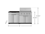 NewAge Outdoor Kitchens Stainless-Steel 4-Piece Cabinet Set with Bar, Grill Cabinet, Performance Grill, and Countertop-71695-Garage Giant 