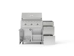NewAge Outdoor Kitchens Outdoor Grill Island Stainless-Steel 3-Piece Cabinet Set with Casters and 3-Drawer, Grill Cabinet and Performance Grill - (Liquid Propane) 