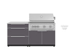 NewAge Outdoor Kitchens Aluminum 2-Piece Cabinet set with 3 Drawer and Grill Cabinet-67591-Garage Giant 