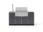 NewAge Outdoor Kitchens Outdoor Grill Island Aluminum 5-Piece Cabinet Set with Sink, 1 Door, Grill Cabinet, Performance Grill and Stainless Steel Countertop - (Liquid Propane) 