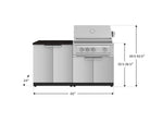 NewAge Outdoor Kitchens Stainless Steel 4-Piece Cabinet Set with 2 Door, Grill Cabinet, Platinum Grill, and Countertop-71775-Garage Giant 