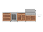 NewAge Outdoor Kitchens Stainless Steel 4-Piece Cabinet Set with 3-Drawer, Bar, Grill Cabinet and Fridge-67906-Garage Giant 