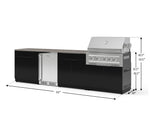 NewAge Outdoor Kitchens Aluminum 7-Piece Cabinet Set with 3-Drawer, Bar, Grill Cabinet, Platinum Grill, Countertops and Stainless Steel Door Fridge-73645-Garage Giant 
