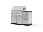 NewAge Outdoor Kitchens Outdoor Grill Island Stainless-Steel 4-Piece Cabinet Set with 3-Drawer, Grill Cabinet, Platinum Grill and Dekton in Sirius Countertop - (Liquid Propane) | Garage Giant 