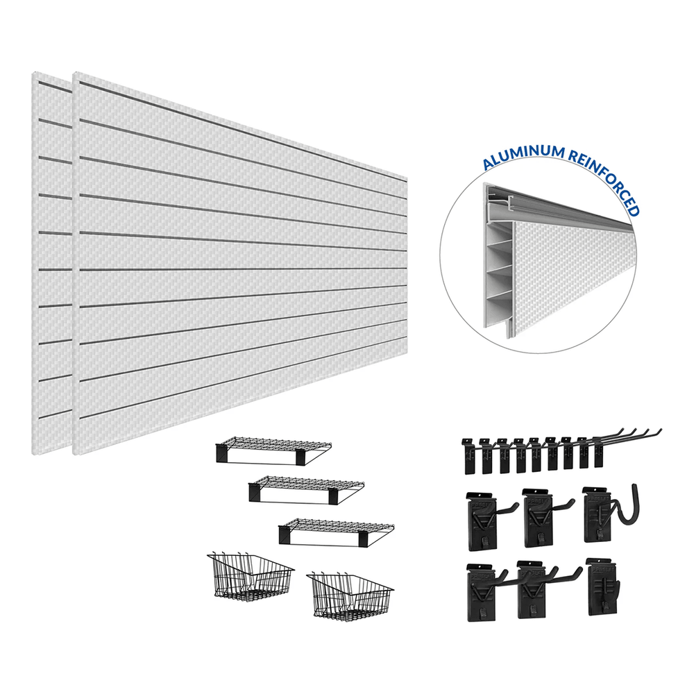 Proslat PROCORE Slatwall Ultimate Bundle (Silver Grey Carbon Fiber) 57700K | Garage Giant