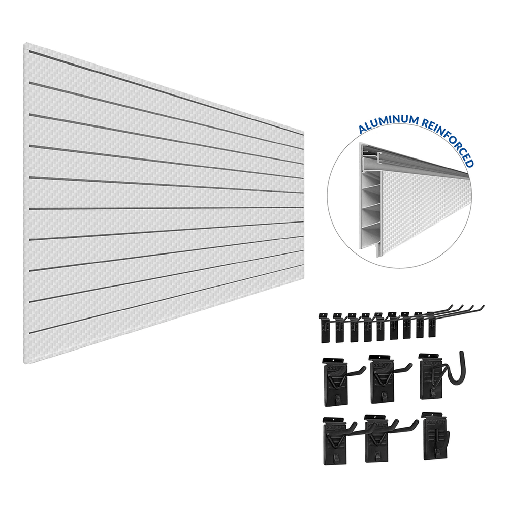 Proslat PROCORE Slatwall Basic Bundle (Silver Grey Carbon Fiber) 57702K | Garage Giant