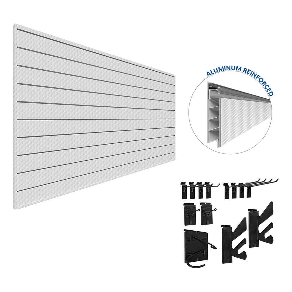 Proslat PROCORE Slatwall Sports Bundle (Silver Grey Carbon Fiber) 57703K | Garage Giant