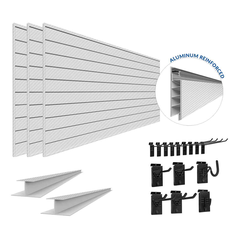 Proslat PROCORE Slatwall Standard Bundle (Silver Grey Carbon Fiber) 57704K | Garage Giant