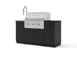 NewAge Outdoor Kitchens Outdoor Grill Island Stainless-Steel 5-Piece Cabinet Set with Sink, 3 Drawer, Grill Cabinet, Performance Grill and Stainless Steel Countertop - (Liquid Propane) | Garage Giant 