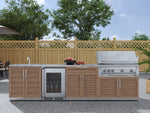 NewAge Outdoor Kitchens Stainless Steel 6-Piece Cabinet Set with Sink, Bar, Grill Cabinet, Platinum Grill, Countertop and Fridge-66393-Garage Giant 