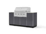 NewAge Outdoor Kitchens Outdoor Grill Island Aluminum 6-Piece Cabinet Set with 1 Door, Grill Cabinet, Performance Grill and Countertops - (Natural Gas) | Garage Giant 