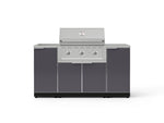 NewAge Outdoor Kitchens Outdoor Grill Island Aluminum 5-Piece Cabinet Set with Sink, 1 Door, Grill Cabinet, Performance Grill and Stainless Steel Countertop-74638-Garage Giant 