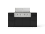 NewAge Outdoor Kitchens Outdoor Grill Island Stainless-Steel 6-Piece Cabinet Set with 3 Drawers, Grill Cabinet, Performance Grill and Countertops 