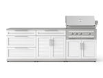 NewAge Outdoor Kitchens Stainless-Steel 5-Piece Cabinet Set with with 3-Drawer, Bar, Grill Cabinet, Platinum Grill and Countertop-67455-Garage Giant 