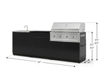 NewAge Outdoor Kitchens Aluminum 5-Piece Cabinet Set with Bar, Grill, Sink Cabinet, Performance Grill, and Countertop-73374-Garage Giant 