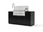 NewAge Outdoor Kitchens Outdoor Grill Island Aluminum 5-Piece Cabinet Set with Sink, 1 Door, Grill Cabinet, Platinum Grill and Stainless Steel Countertop - (Liquid Propane) | Garage Giant 