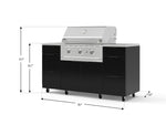 NewAge Outdoor Kitchens Outdoor Grill Island Aluminum 6-Piece Cabinet Set with Casters 3 Drawers, Grill Cabinet, Performance Grill, Countertops 