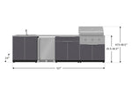 NewAge Outdoor Kitchens Aluminum 6-Piece Cabinet Set with Sink, Bar, Grill Cabinet, Performance Grill, Countertop and Fridge-66313-Garage Giant 